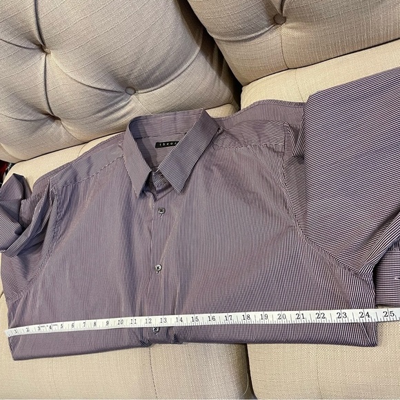 Bf: Theory Men’s Size XXL Purple Blue Gingham Button down Dress shirt - Picture 7 of 10